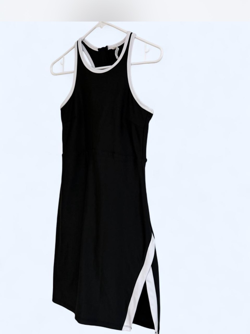 Black Racerback Dress with White Trim